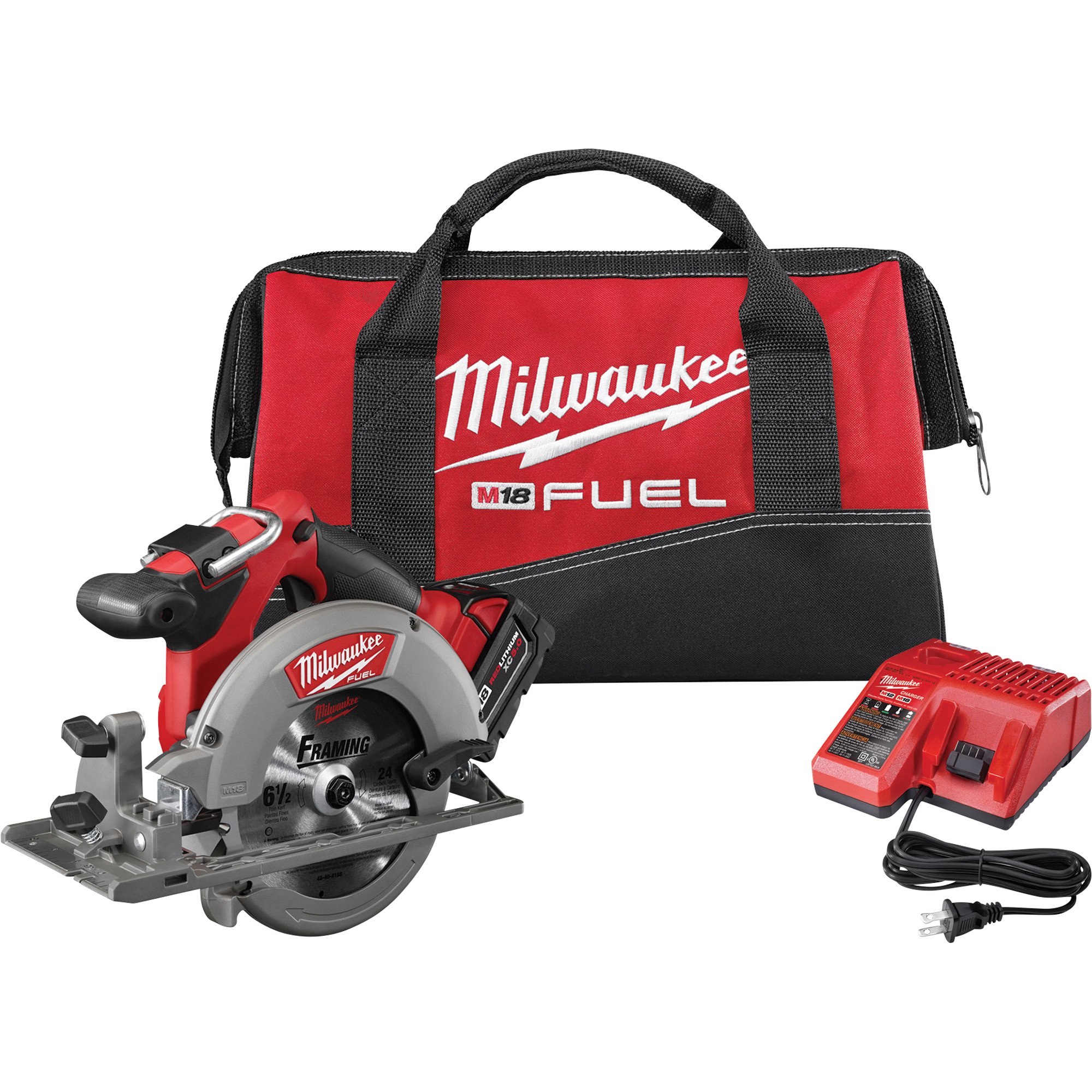 Milwaukee M18 FUEL 6 1/2in. Circular Saw Kit — One M18 RedLithium XC 5.0 Battery, Model# 2730-21